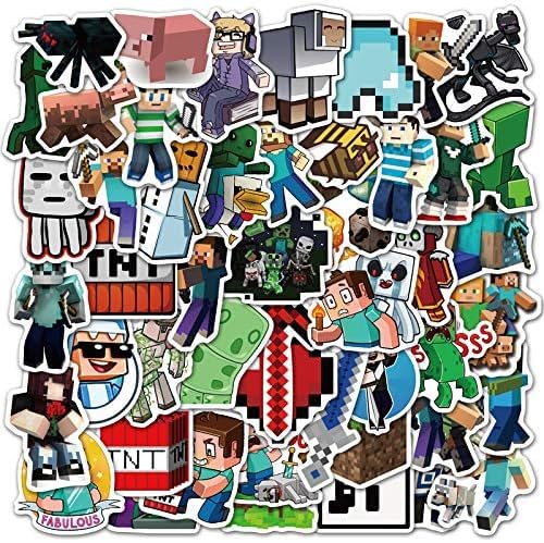 Minecraft Stickers Decals 50 Pack Video Game Theme Funny Stickers for Minecraft Lovers Best Gift