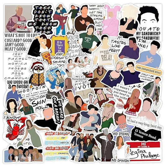 Pack of 50 Friend Self-Adhesive Stickers! Great for laptops, journals, Bike Helmets, Diaries, Guitars, Mobile Cases, and More. Waterproof Vinyl ensures no Residue.