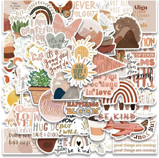 50 Pcs Vintage Stickers Aesthetic Stickers for Scrapbook Journaling Water Bottles Laptop, Scrapbooking Supplies Kit, Cottagecore Waterproof Vinyl Bullet Junk Journal Stickers