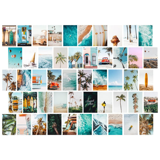 Sticker Chahiye Set of 50 Travel Theme Posters - Adventure Wall Collage Kit - 6x4 Inch Vinyl Self-Adhesive Posters for Home and Office Decor