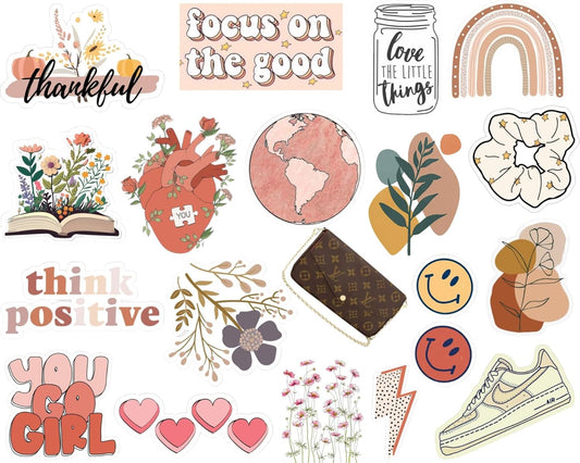 Sticker Chahiye Enchanting Aesthetic Sticker Variety - Vinyl Stickers in Vsco Aesthetic for Journaling and Water Bottles, Teens and Kids