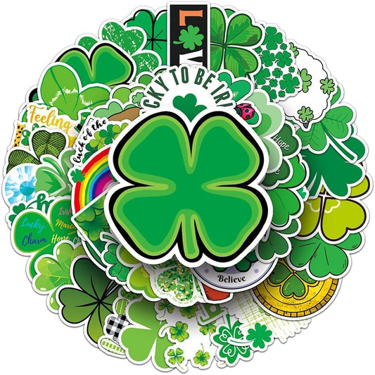 Sticker Chahiye Green Leaf Designs - for Boys, Girls, Teens, and Kids - Ideal for Laptops, Hydroflasks, Luggage, Cups, Phones, Water Bottles, Notebooks, Tablets, Cars, and Bikes - includes 50 Decals