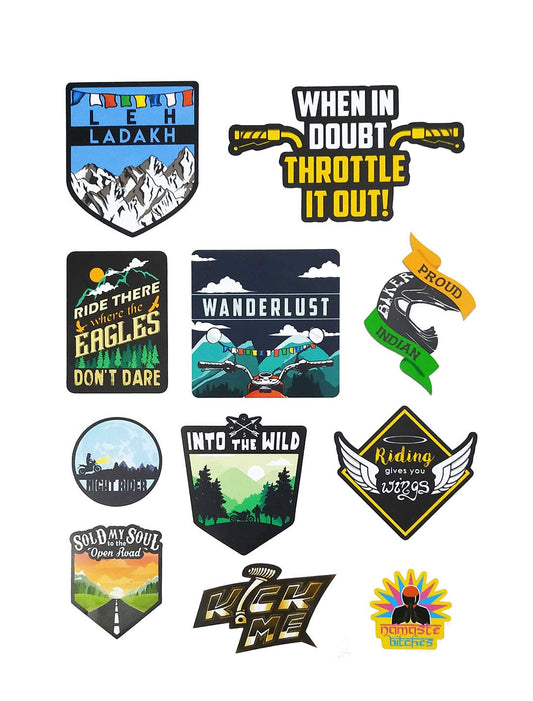 Bike Stickers Leh Ladakh Bike Vinyl, Multi Decals Tool Box Helmet Stickers, Full Sheet