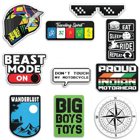 Adventure Awaits! Eat, Sleep, Ride, Repeat! Big Boys Toys! Wanderlust! Bike Decals Stickers for Adventure Enthusiasts | Helmet & Bike Stickers and Graphics | Premium Vinyl Quality
