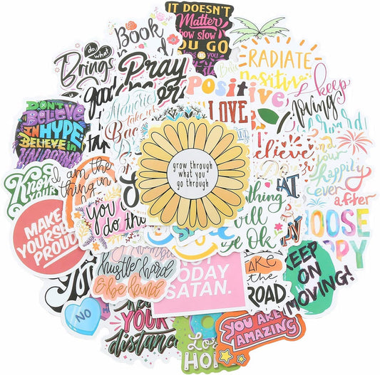45 Pcs Inspirational Stickers Pack, Motivational Stickers Waterproof Vinyl Water Bottle Stickers Laptop Stickers for Kids Adults Teens Teachers Girls Women Men