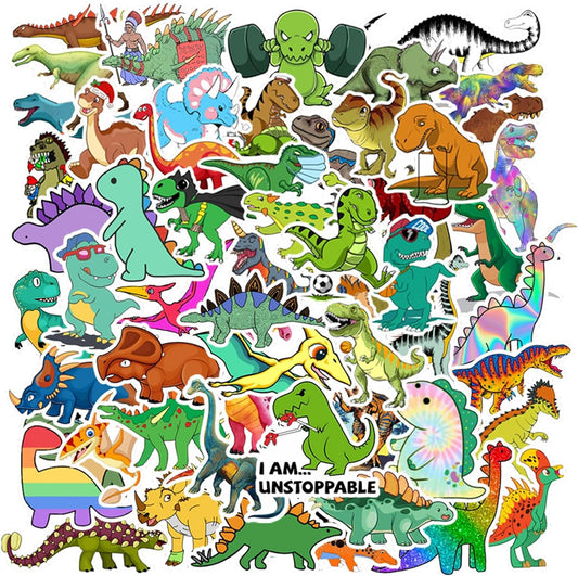 30Pcs Dinosaur Stickers, Charming Waterproof Cartoon Decals Designed for Children, Suitable for use on Stationery, Luggage, and as Teaching incentives