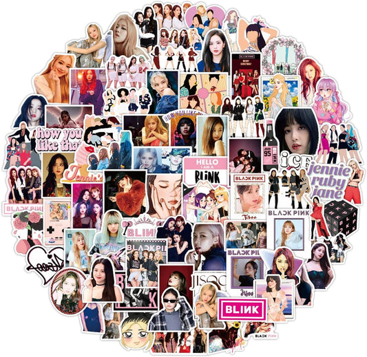 50 Pcs Stylish Stickers Inspired by Black Pink for Teen Girls. Trendy Singer Vinyl Decals Suitable for Laptops, Phones, Notebooks, Water Bottles, Cars, Guitars, Journals, and Luggage.