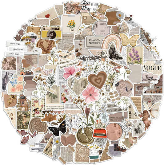 Mixed Vintage Stickers - 50 PCS Retro Stickers for Scrapbooks, Laptops, Guitars, Phones, Pads, Skateboards, Bicycles, Motorcycles, Helmets