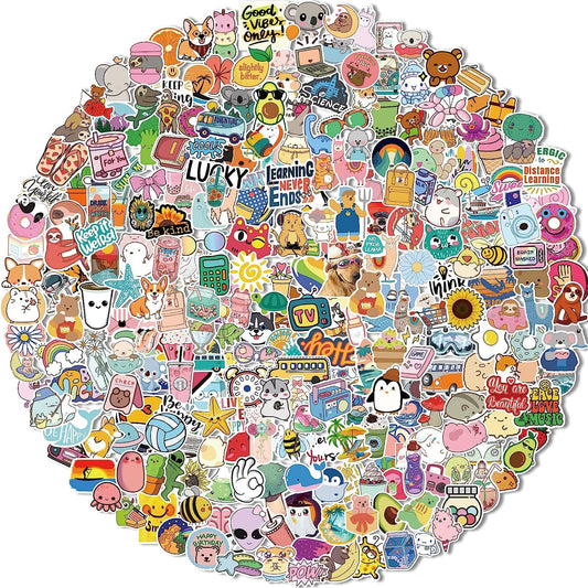 50 PCS Water Bottle Stickers for Kids Teens, Vinyl Vsco Waterproof Cute Aesthetic Stickers, Hydroflask Laptop Phone Skateboard Stickers for Teens Girls Kids, Sticker Packs